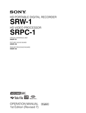 Sony SRW-1 Operation Manual
