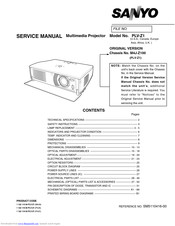 Sanyo PLV-Z1 Service Manual