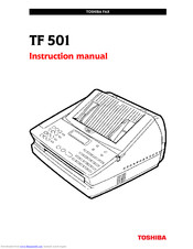 Toshiba TF 501 Instruction Manual