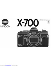 Minolta X-700 Camera Instruction Manual User Guide 