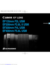 Canon EF 400mm f/5.6L USM Instruction