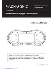 Magnasonic MDVD500 Instruction Manual