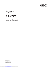NEC NP-L102W User Manual