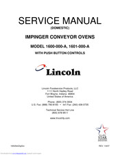 Lincoln Foodservice 1600-000-A Service Manual