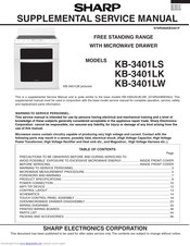 Sharp KB3401LK - 30 Inch Electric Range Supplemental Service Manual