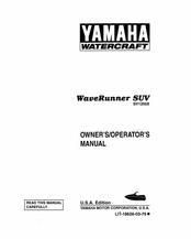 Yamaha WaveRunner SUV SV1200X Owners/Operaators Manual