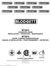 Blodgett MT3870 Installation, Operation & Maintenance Manual