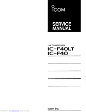 Icom IC-F40LT Service Manual
