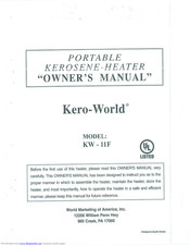 Kero-World Kero-World KW-11F Owner's Manual