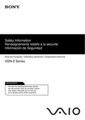 Sony Vaio VGN-Z790T Safety Information Manual