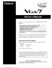 Roland VGA-7 Owner's Manual