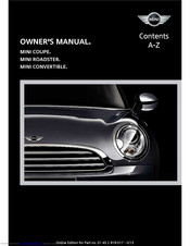 MINI Roadster Cooper Owner's Manual