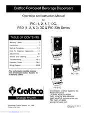 Crathco PSD1DC Operation And Instruction Manual