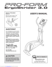 ProForm ERGO STRIDER 3.0 User Manual