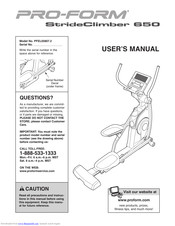 ProForm PFEL05807.2 User Manual