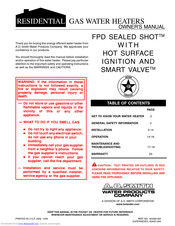 A.O. Smith FPD SEALED SHOT Owner's Manual