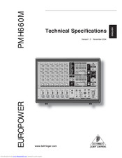 Behringer Europower PMH660M Manuals | ManualsLib