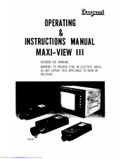 Ikegami MAXI-VIEW III Operating Instructions Manual