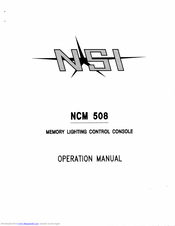 NSI NCM 508 Operation Manual