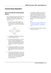 Epson AcuLasaer C1900 Quick Reference Manual