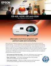 Epson EB-425W  guide Specifications