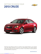 Chevrolet 2013 Cruze Quick Reference Manual