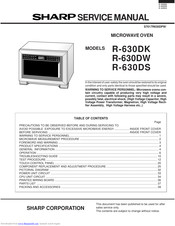 Sharp R-630DK Service Manual
