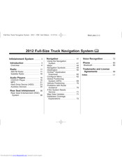 Chevrolet 2012 Full-Size Truck User Manual