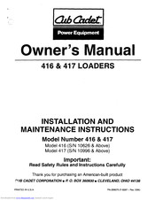 Cub Cadet 417 Owner's Manual