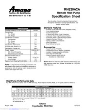 Amana RHE30A2A Specification Sheet