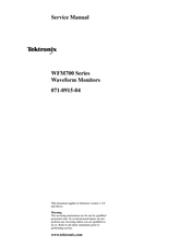 Tektronix WFM700 Series Service Manual