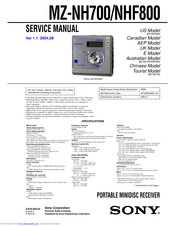 Sony MZ-NHF800 Service Manual