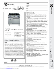 Electrolux 169005 (ACFG36) Short Form Specification
