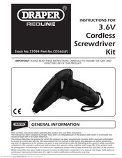 Draper Redline CD36LIF Instructions Manual