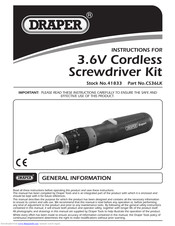 Draper 41833 Instructions Manual