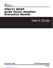 Texas Instruments TPA731 MSOP User Manual
