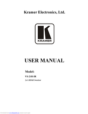 Kramer VS-21H-IR User Manual