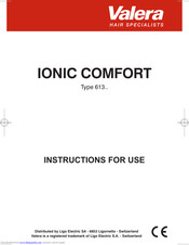 Valera IONIC COMFORT 613 Instructions For Use Manual