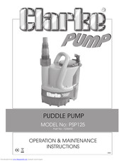 Clarke PSP125 Operating And Maintenance Instructions Manual