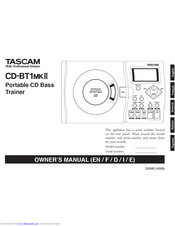 Tascam CD-BT1mkII Owner's Manual