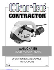Clarke CONTRACTOR CON1450WC Operation And Maintenance Instructions