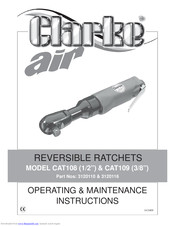 Clarke CAT108 (1/2) Operating And Maintenance Instructions Manual