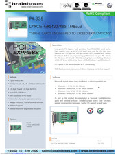 Brainboxes PX-335 Quick Manual