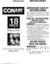Conair 18 PIECE HC918CSC Instructions Manual
