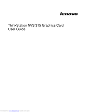 Lenovo ThinkStation NVS 315 User Manual