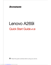 Lenovo A269i Quick Start Manual