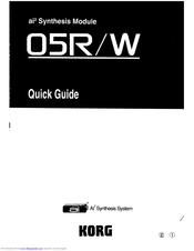 Korg 05R Quick Manual