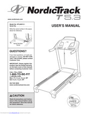 NordicTrack T 5.3 Treadmill User Manual