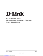 D-Link xStack Storage DSN-3200 Release Notes