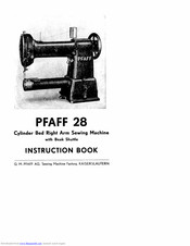 PFAFF 28 Instruction Book